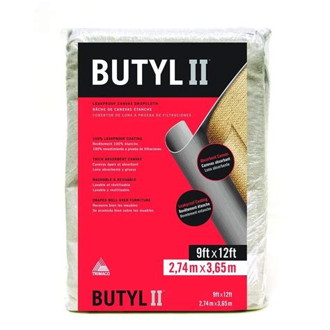 Trimaco 9 Ft X 12 Ft Butyl Ii Canvas Drop Cloth 85321 The Home Depot