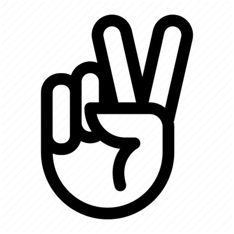 Hand Peace Sign Victory Icon