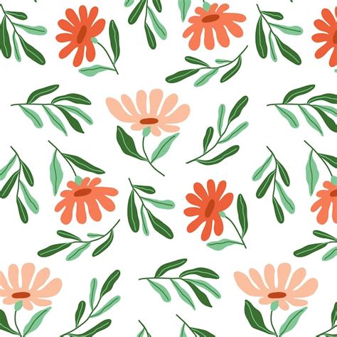 Diseño De Estampado Floral En Tonos Melocotón Vector Gratis