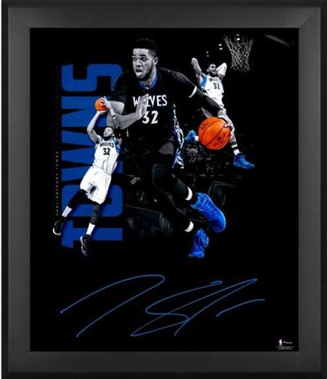 Karl Anthony Towns Minnesota Timberwolves Framed Autographed 20 X 24