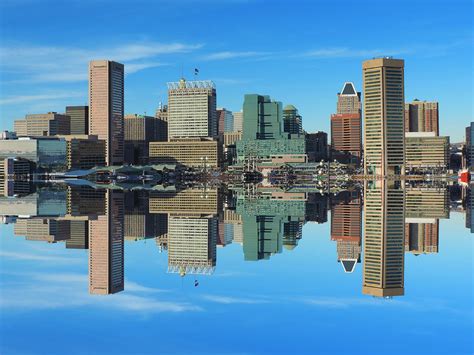 Downtown Baltimore Maryland Skyline Reflection Photograph By Cityscape