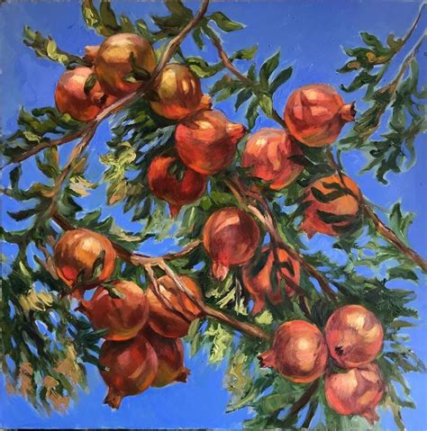 Pomegranate Tree 2019 Oil Painting By Anna Reznikova Painting Tree