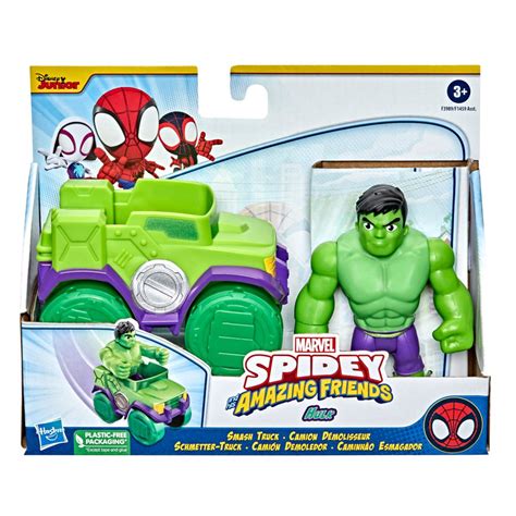 Spider Man Spidey And His Amazing Friends Hulk Action Figure And Smash