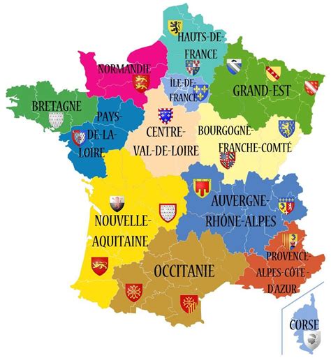 Carte De France Des Régions En 2020 Pour Jeu Sur Les Régions De France