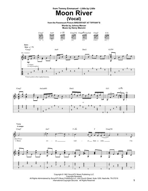 Moon River By Tommy Emmanuel Guitar Tab Guitar Instructor