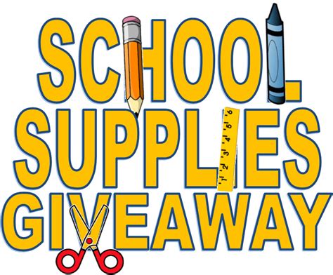 School Supply School Supply Giveaway Clipart Png Download Full