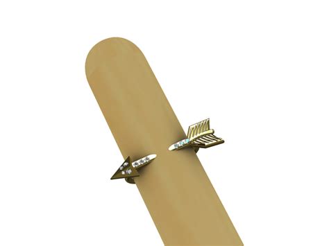 Illusion Piercing Arrow Ring Funky Chic Gold And Diamonds