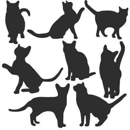 Cat Silhouette Set SVG scrapbook title cat svg cut files kitten svg cut