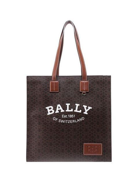 Bally Logo Patch Monogram Print Tote Bag In Brown For Men Lyst Australia