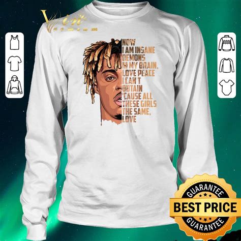 Make sure you comment, like and, subscribe. Official rip juice wrld now i am insane demons in my brain love peace shirt sweater, hoodie ...