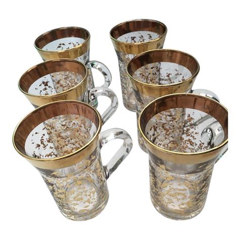 Mid Century Gold Trim Clear Glass Irish Coffee Mugs Set Of 6 Irish Coffee Mugs Irish Coffee