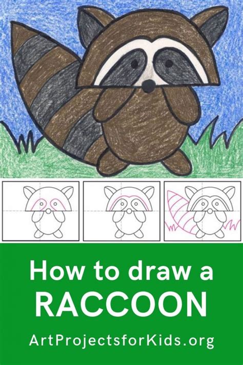 How To Draw An Easy Raccoon Tutorial And Raccoon Coloring Page Artofit
