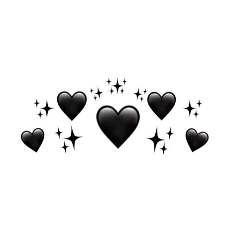 Heart Hearts Heartcrown Crown Black Sticker By Pingunen