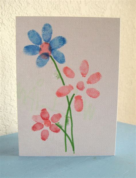 Preschool Crafts For Kids Mothers Day Fingerprint Flowers Card Craft