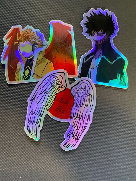 Pro Hero Hawks And Dabi Inspired Holographic Stickers From My Etsy India