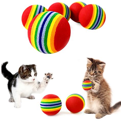 Rainbow Cat Playing Ball Toy Pet Zone Bd