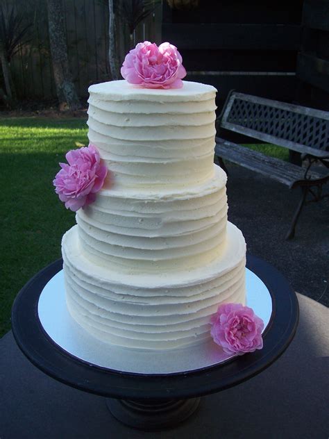 White Buttercream Wedding Cake 550 • Temptation Cakes Temptation Cakes