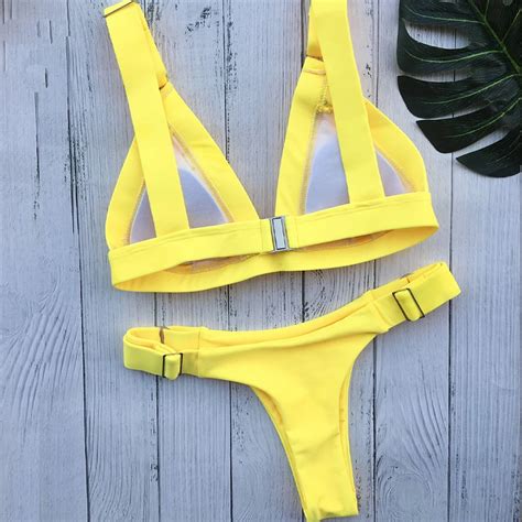 Sexy Micro Tiny Bikini Set Adjust Buckle Swimwear Women 2018 Bikini