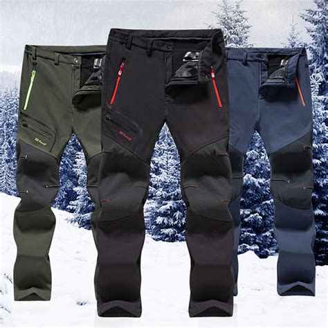 2019 New Hiking Pants Man Waterproof Softshell Winter Outdoor Trousers