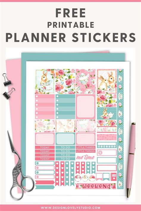 Spring Tea Free Printable Planner Stickers Design Lovely Studio