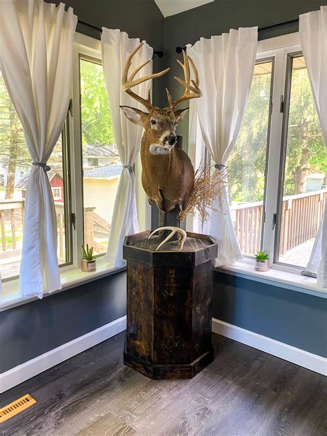 Pedestal Deer Mount Hunting Cabin Decor Deer Mount Decor Hunting