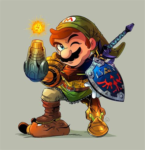 Mariosamuslink Retro Gamer Video Game Characters Mario Art