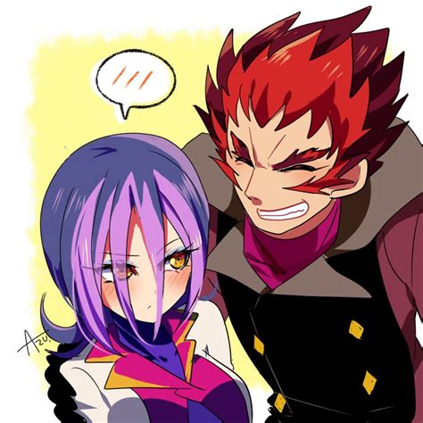 Two Anime Characters One With Purple Hair And The Other With Pink Hair