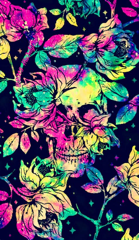 Flower Garden Skull Iphone And Android Galaxy Wallpaper I Created By