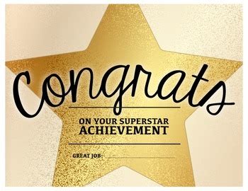 Please like us to get more ecards like this. Superstar Achievement - Congratulations Certificate | TpT
