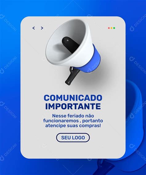 A White And Blue Sign With A Bullhorn On It That Says Comunicado Importante