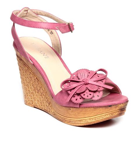 Urbane Pretty Pink Wedge Heel Sandals Price In India Buy Urbane Pretty