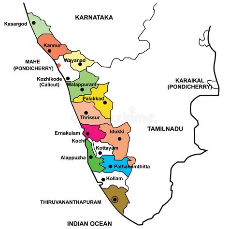 Outline Map Of Kerala With Districts Map Of Kerala Showing The Locale Of The Study Kasargod
