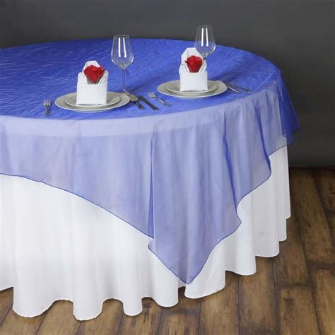 90 X 90 Royal Blue Organza Table Square Overlay Wedding Table