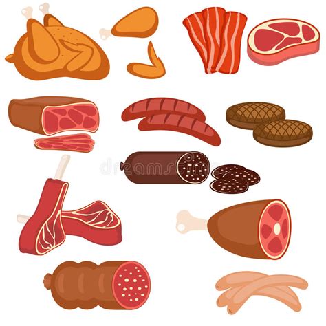 Meat Products Stock Vector Illustration Of Chicken Serving