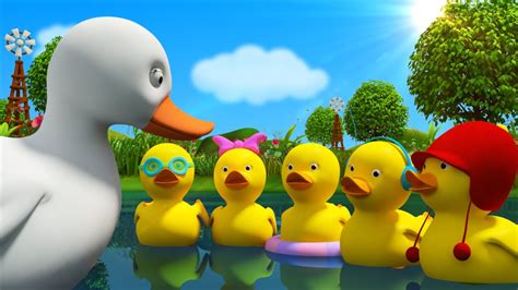 Five Little Ducks Cartoon Nursery Rhymes For Toddlers Kids Tv