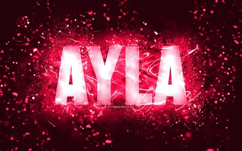 Happy Birtay Ayla Pink Neon Lights Ayla Name Creative Ayla Happy Birtay HD Wallpaper Peakpx