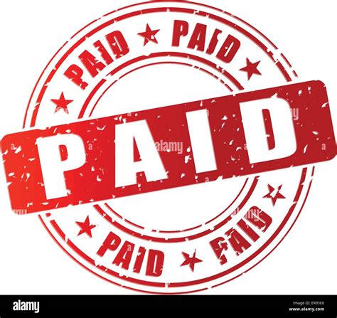 Vector Illustration Of Red Paid Stamp Icon Stock Vector Image And Art Alamy