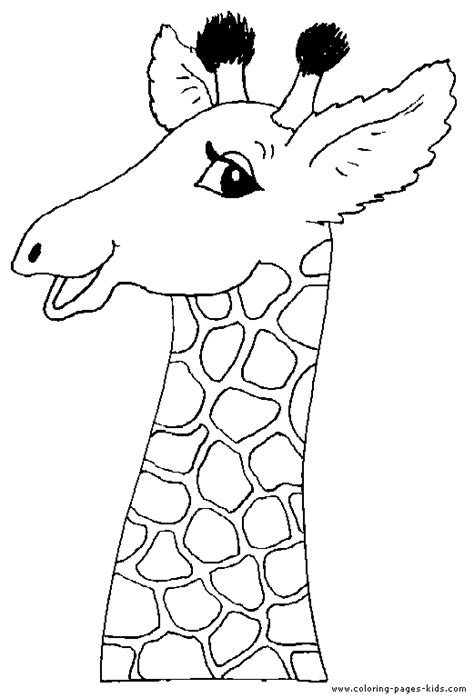Surfnetkids » coloring » animals » giraffe » giraffe family. Head of a Giraffe color page