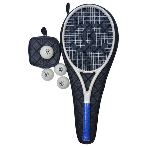 For the aspiring gent, there is the in stark contrast to this is the tennis racket and ball set which also comes with a quilted canvas case. CHANEL Tennis Racket Ivory/Blue Full Set NEW For Sale at ...