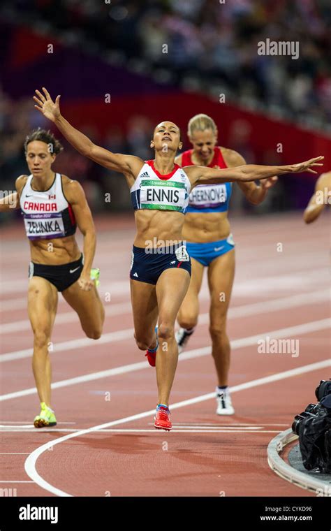 Jessica Ennis GBR Gold Medal Winner Competing In The Heptathlon 800m