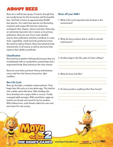 Printable Bee Worksheets