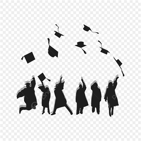 Black Graduation Cap Silhouette Vector Png Simple Graduates Throw