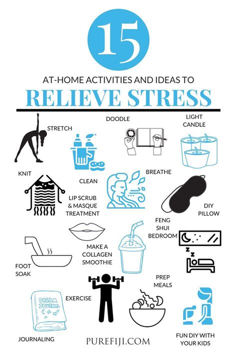 15 At Home Activities And Ideas To Relieve Stress How To Relieve Stress Stress Relief Tips