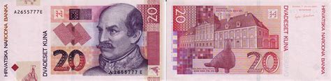 Banknote Kroatien 20 Kuna 2001 Josip Jelacic Unc Ma Shops