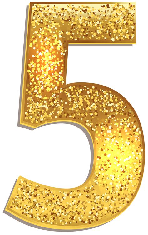 Number Five Gold Shining Png Clip Art Image Gallery Yopriceville