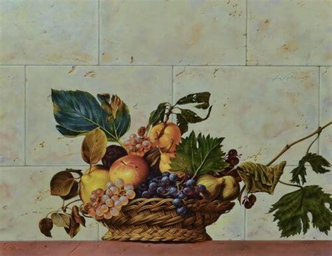 Basket Of Fruit Caravaggio Free Copy Sergey Kuzmin Oil On Leather
