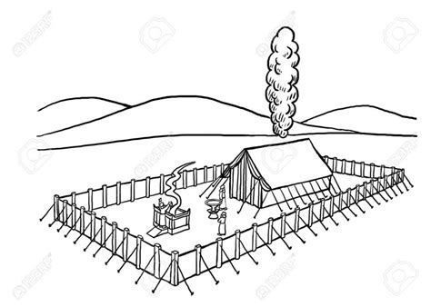 Coloring Page Of The Tabernacle Stock Photo Picture And Royalty Free