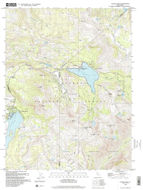 Yellowmaps Caples Lake Ca Topo Map 124000 Scale 75 X 75 Minute Historical