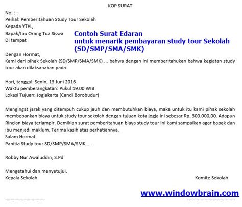 Cara membuat surat resmi di word adalah: Contoh Surat Edaran Sekolah - Pemberitahuan resmi ...