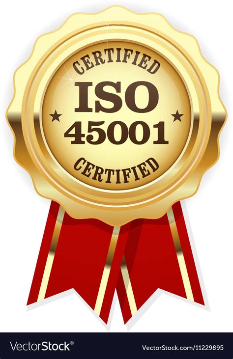 Iso 45001 Standard Certified Rosette Royalty Free Vector